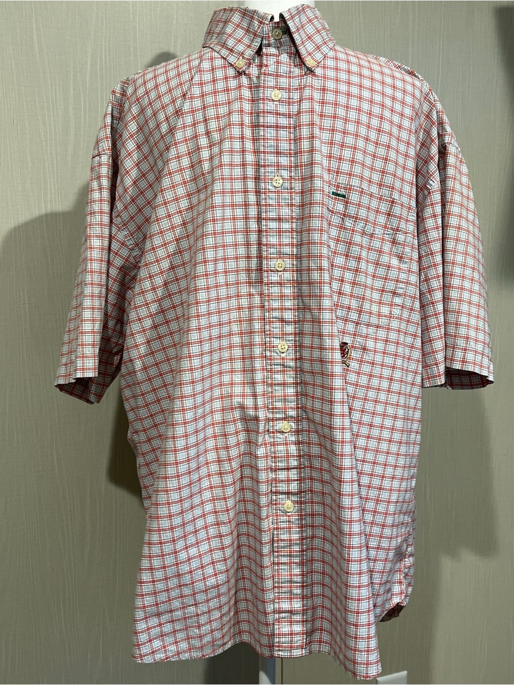 Tommy Hilfiger Men’s Short Sleeve Plaid Button-Down Shirt, XL